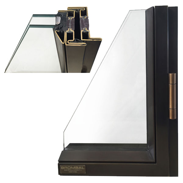 FARO65 OPERABLE OUTSWING SAMPLE CORNER IN DARK BURNISHED BRASS
